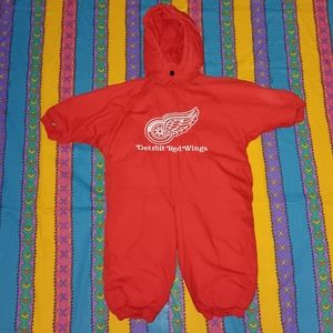 90s Detroit Red Wings Vintage Snow Suit Ski Outfit